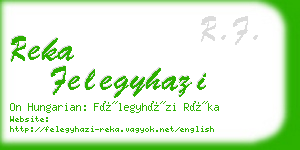 reka felegyhazi business card